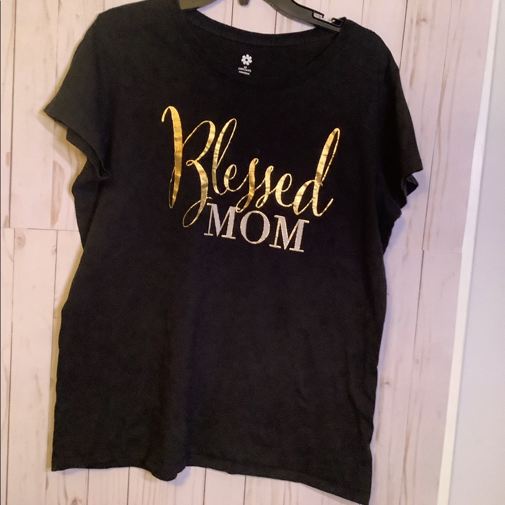 🌞 Summer Sale Blessed mom gold and black T-shirt size 2X